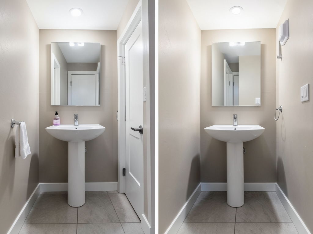 Deciding between a pedestal sink or a vanity for your small Stanton Heights powder room